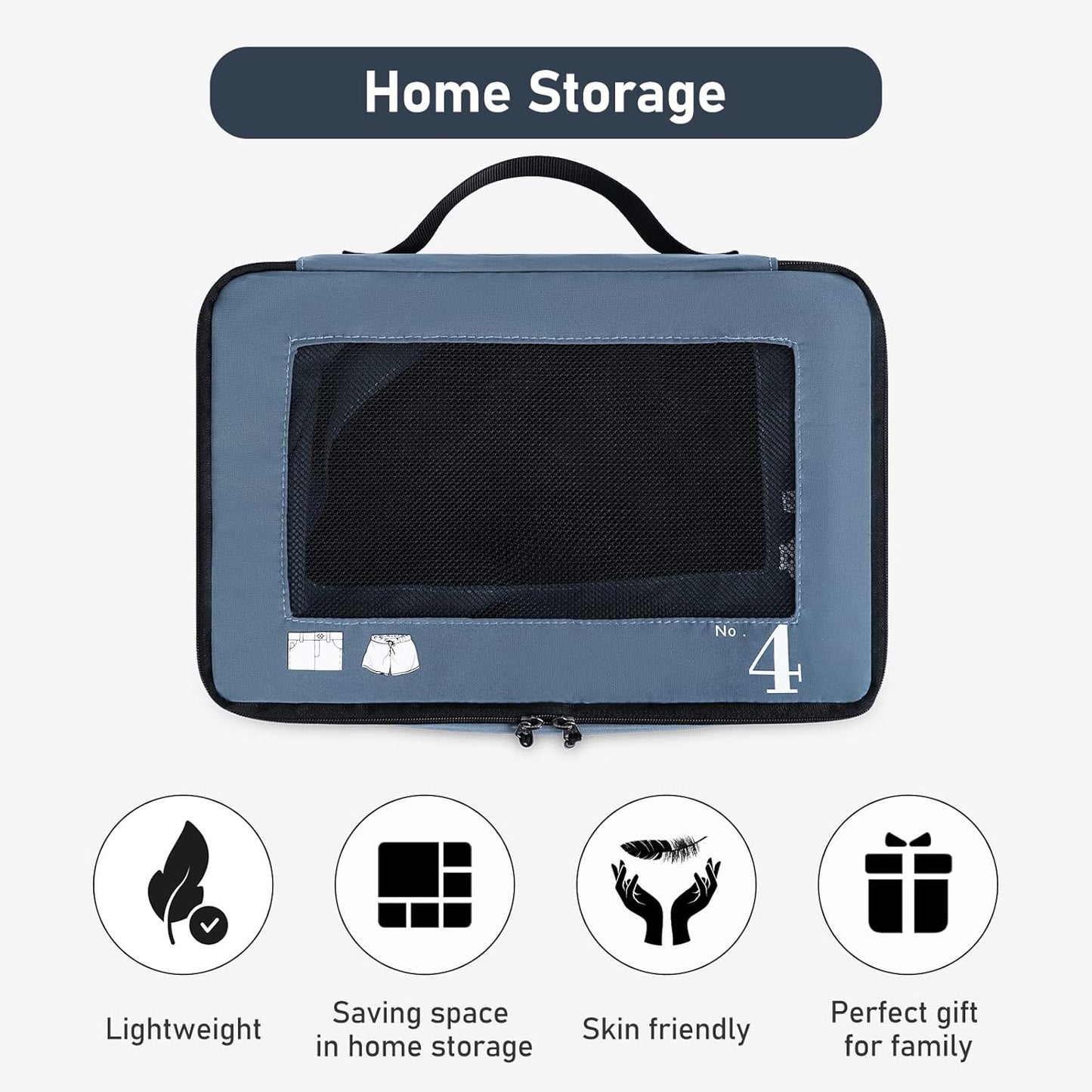 7-Piece Eco Packing Cubes – Blue