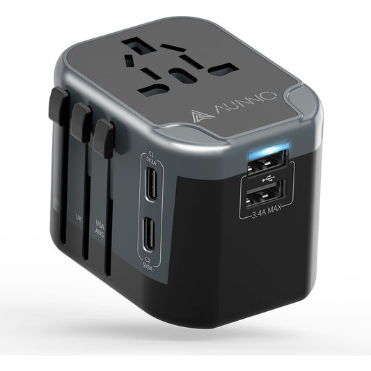 Universal Travel Adapter – 4-Port, All-in-One